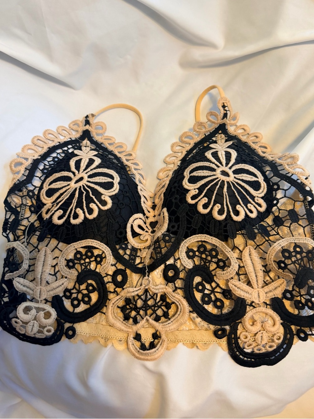 Black and Nude Lace Bralette